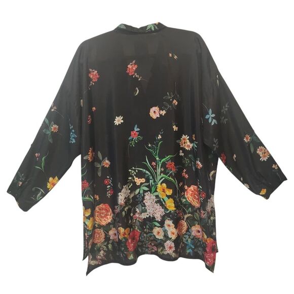 Johnny Was 100% Silk Houstein Jarah Boho Button Down Blouse Multi Size Large - Picture 2 of 9